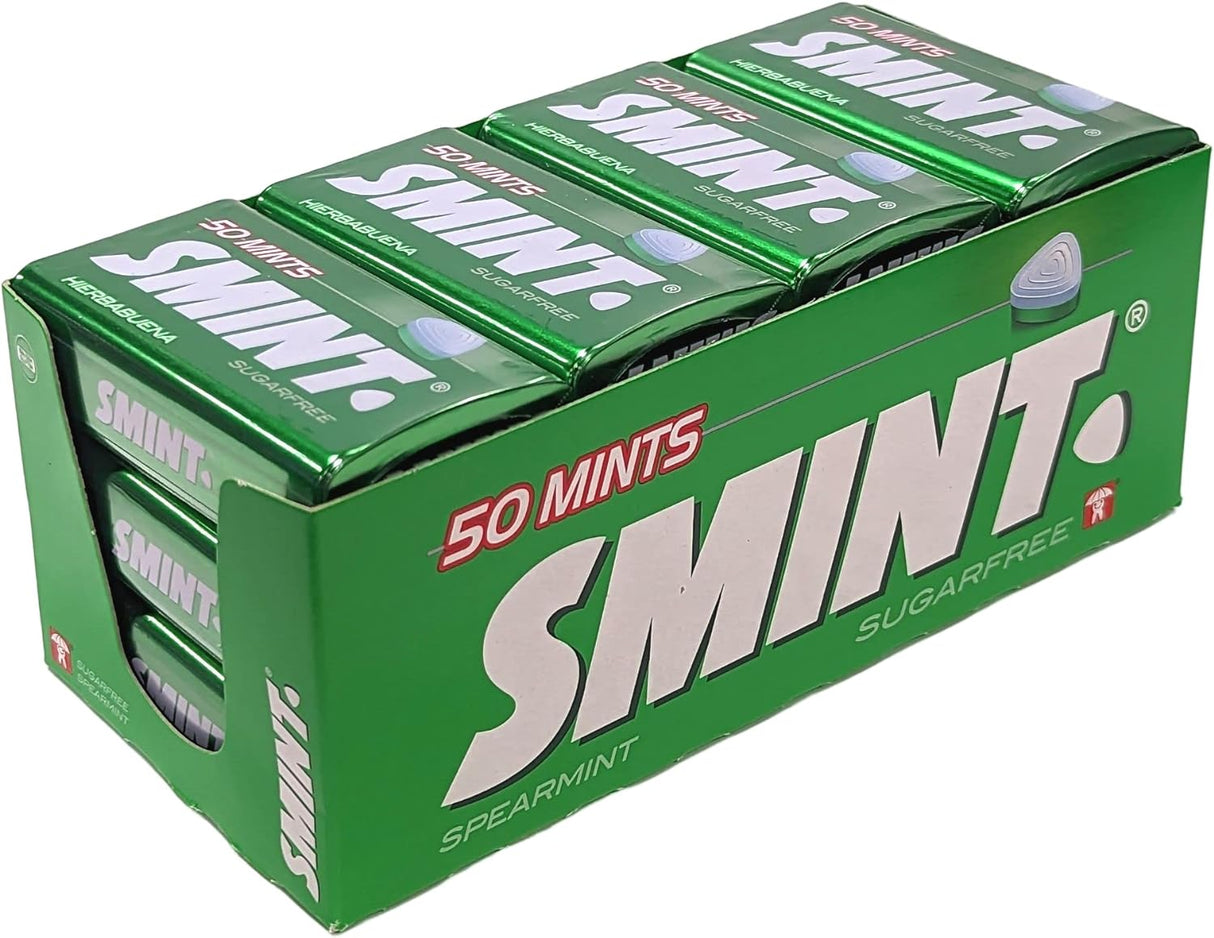 Smint Tin Fresa, Caramelo Comprimido Sin Azúcar - 12 unidades de 35 gr. (Total 420 gr.)