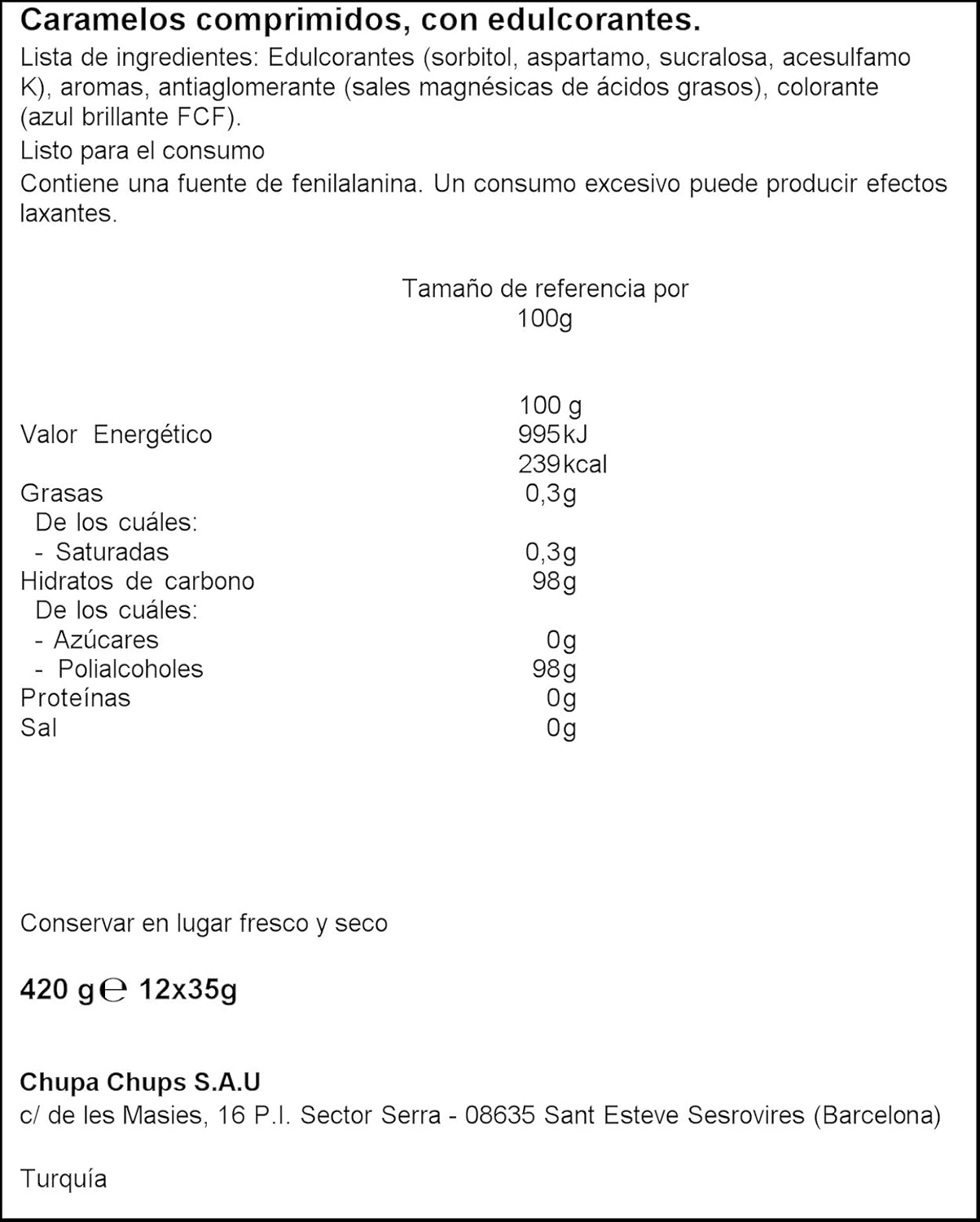 Smint Tin Fresa, Caramelo Comprimido Sin Azúcar - 12 unidades de 35 gr. (Total 420 gr.)