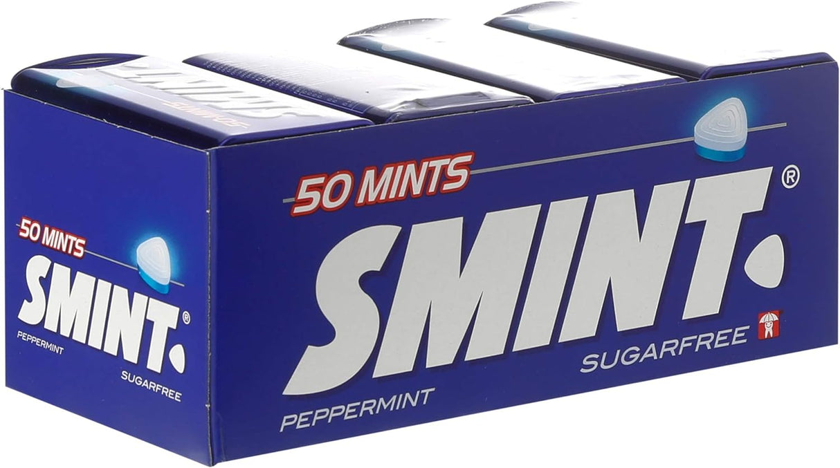 Smint Tin Fresa, Caramelo Comprimido Sin Azúcar - 12 unidades de 35 gr. (Total 420 gr.)