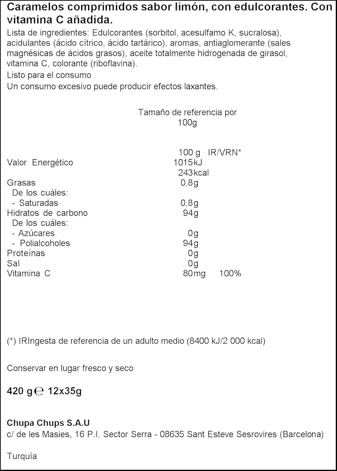 Smint Tin Fresa, Caramelo Comprimido Sin Azúcar - 12 unidades de 35 gr. (Total 420 gr.)