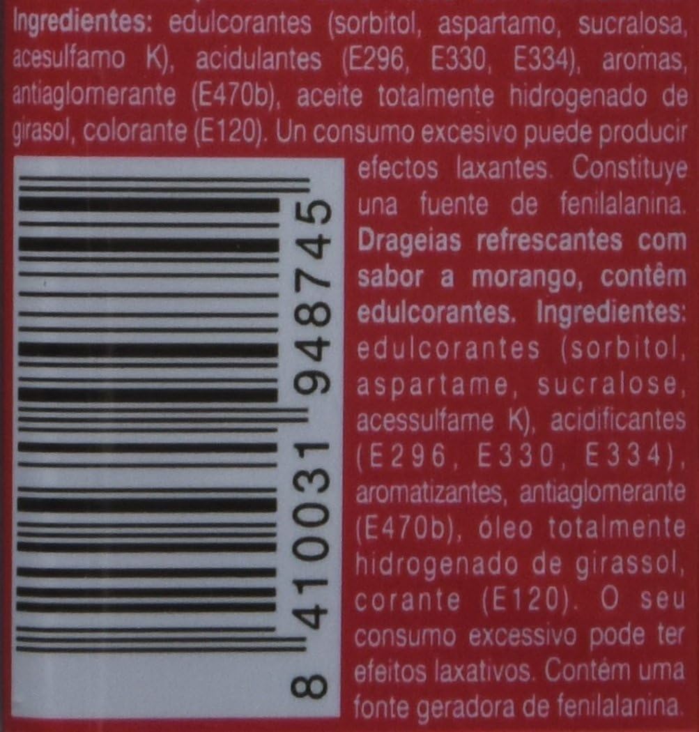 Smint Tin Fresa, Caramelo Comprimido Sin Azúcar - 12 unidades de 35 gr. (Total 420 gr.)