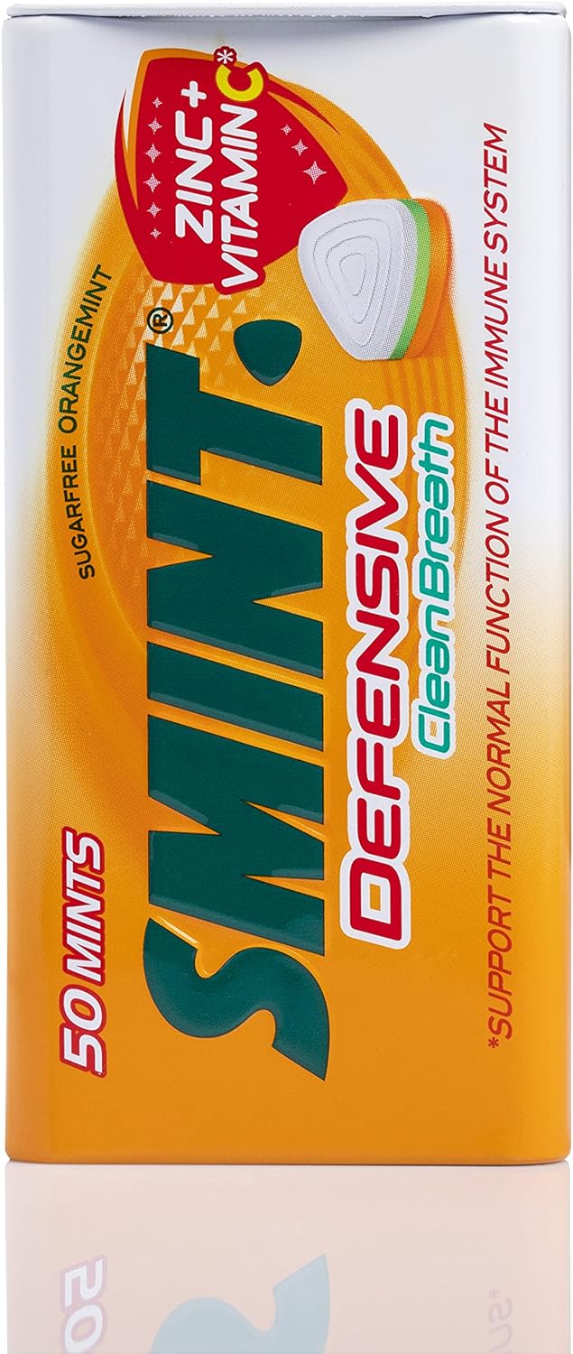 Smint Tin Fresa, Caramelo Comprimido Sin Azúcar - 12 unidades de 35 gr. (Total 420 gr.)