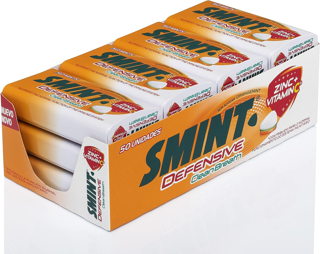 Smint Tin Fresa, Caramelo Comprimido Sin Azúcar - 12 unidades de 35 gr. (Total 420 gr.)