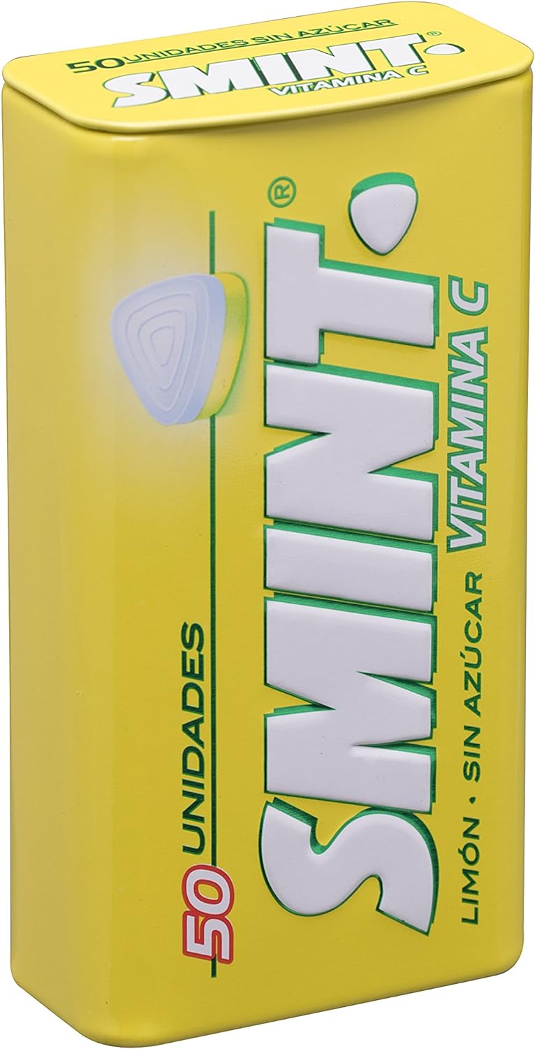 Smint Tin Fresa, Caramelo Comprimido Sin Azúcar - 12 unidades de 35 gr. (Total 420 gr.)