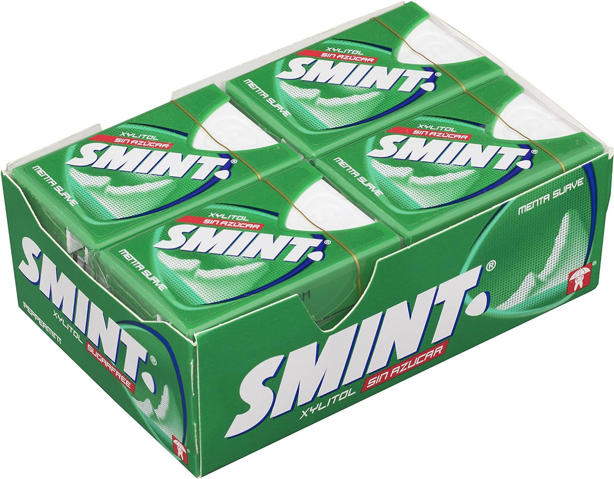 Smint Tin Fresa, Caramelo Comprimido Sin Azúcar - 12 unidades de 35 gr. (Total 420 gr.)