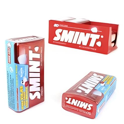 Smint Tin Fresa, Caramelo Comprimido Sin Azúcar - 12 unidades de 35 gr. (Total 420 gr.)
