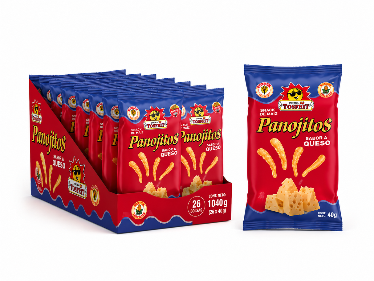 Panojitos Tosfrit Sabor Queso · Palitos de Maíz Sin Gluten