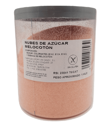 Azúcar para algodón sabor melocotón 1 kg para máquina de algodón de azúcar - Mono Banano