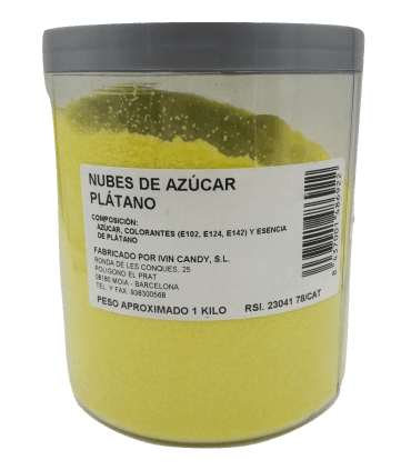 Bote de azúcar para algodón sabor plátano de 1 kg de Mono Banano