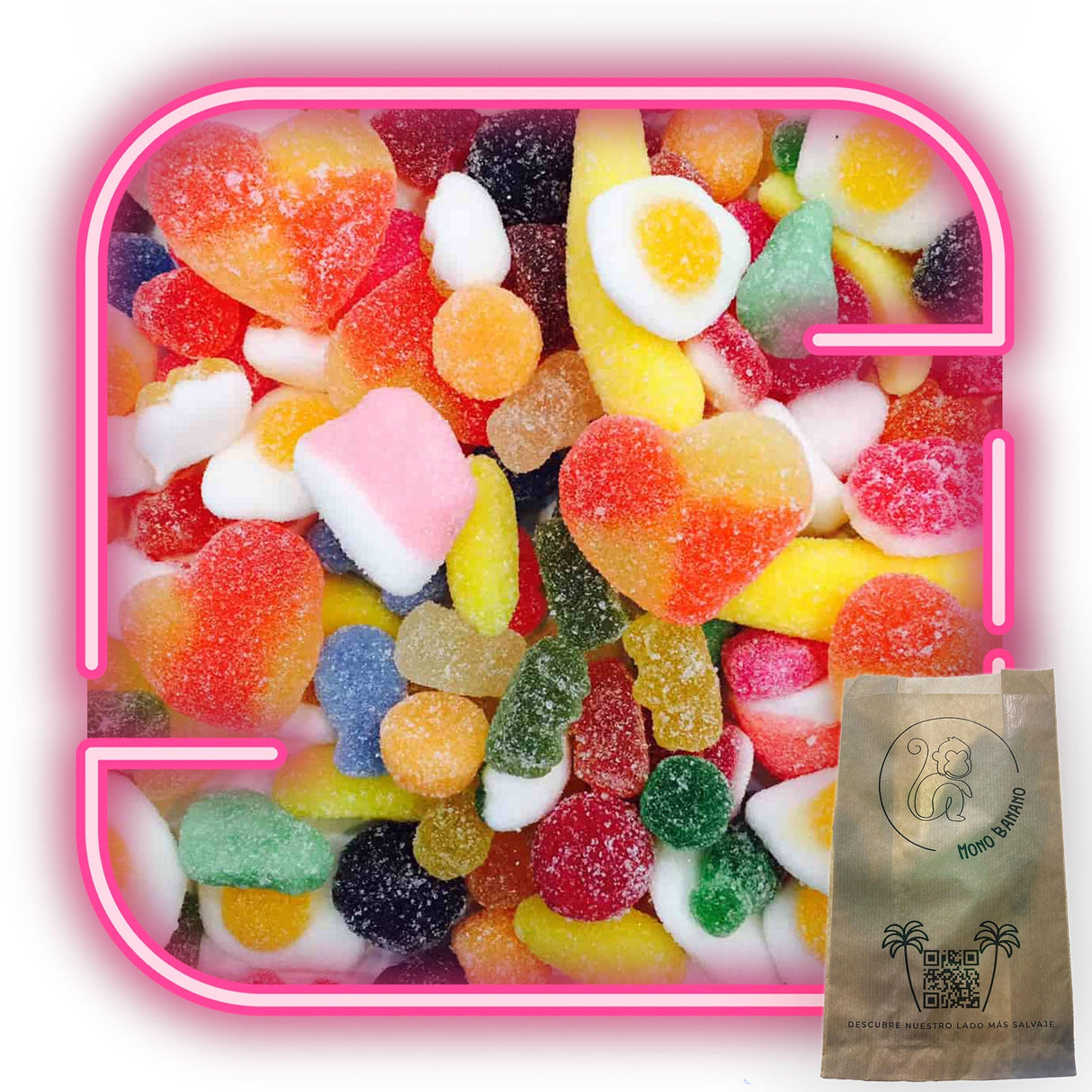 Bolsa de chuches a granel variada - Mono Banano