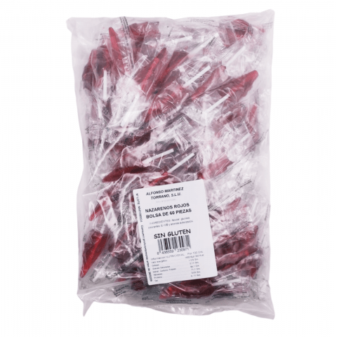 Caramelo con palo nazareno Rojo 60 uds - Mono Banano