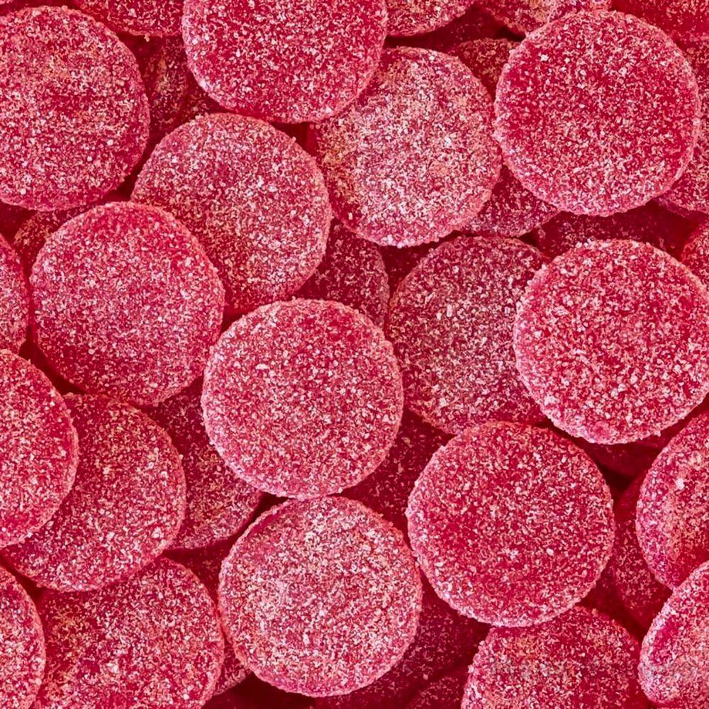 Bolsa de 1,5 kg de monedas de gominola sabor fresa con pica pica de Vidal