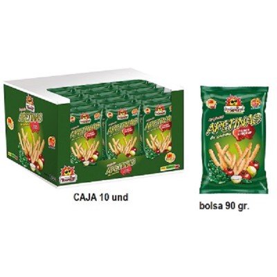 Tosfrit Apetinas Ketchup caja 10x90 g palitos de patata sabor ketchup | Mono Banano