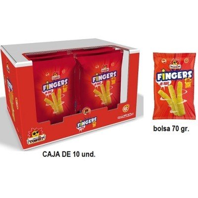 Tosfrit Fingers sabor queso 10x70grs - palitos de maíz crujientes - Mono Banano