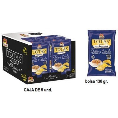 Tosfrit patatas onduladas Queso y Cebolla caja 9x130g - Mono Banano