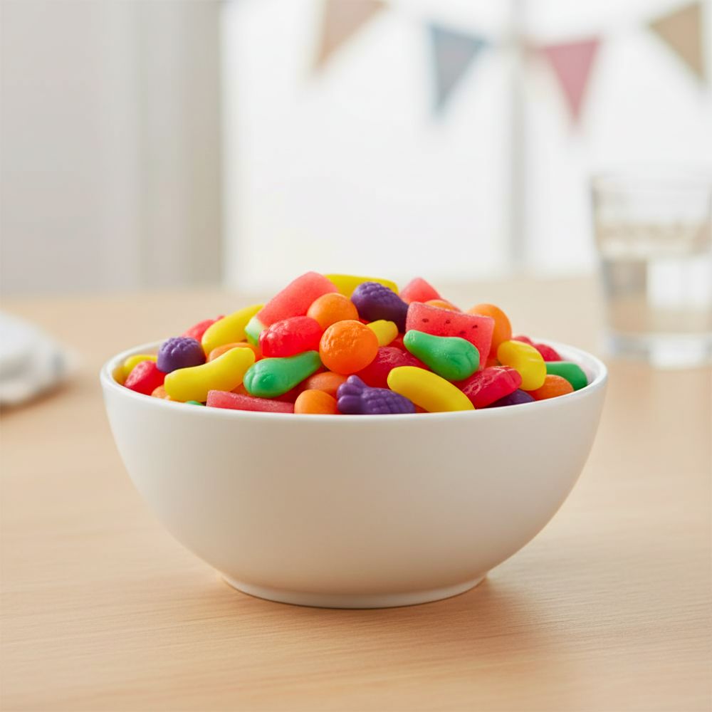 Mini gominolas de frutas con brillo Frutitas Jelly Vidal bolsa 1 kg
