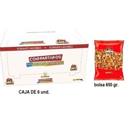 Conos de maíz sabor queso y bacon Tosfrit, caja a granel 6x650 g - Mono Banano