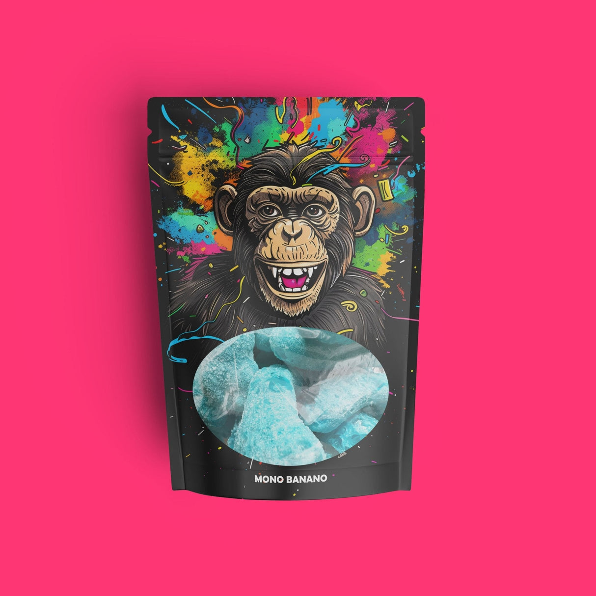 Llaves ácidas pintalenguas liofilizadas Mono Banano - chuche ácida crujiente que tiñe la lengua