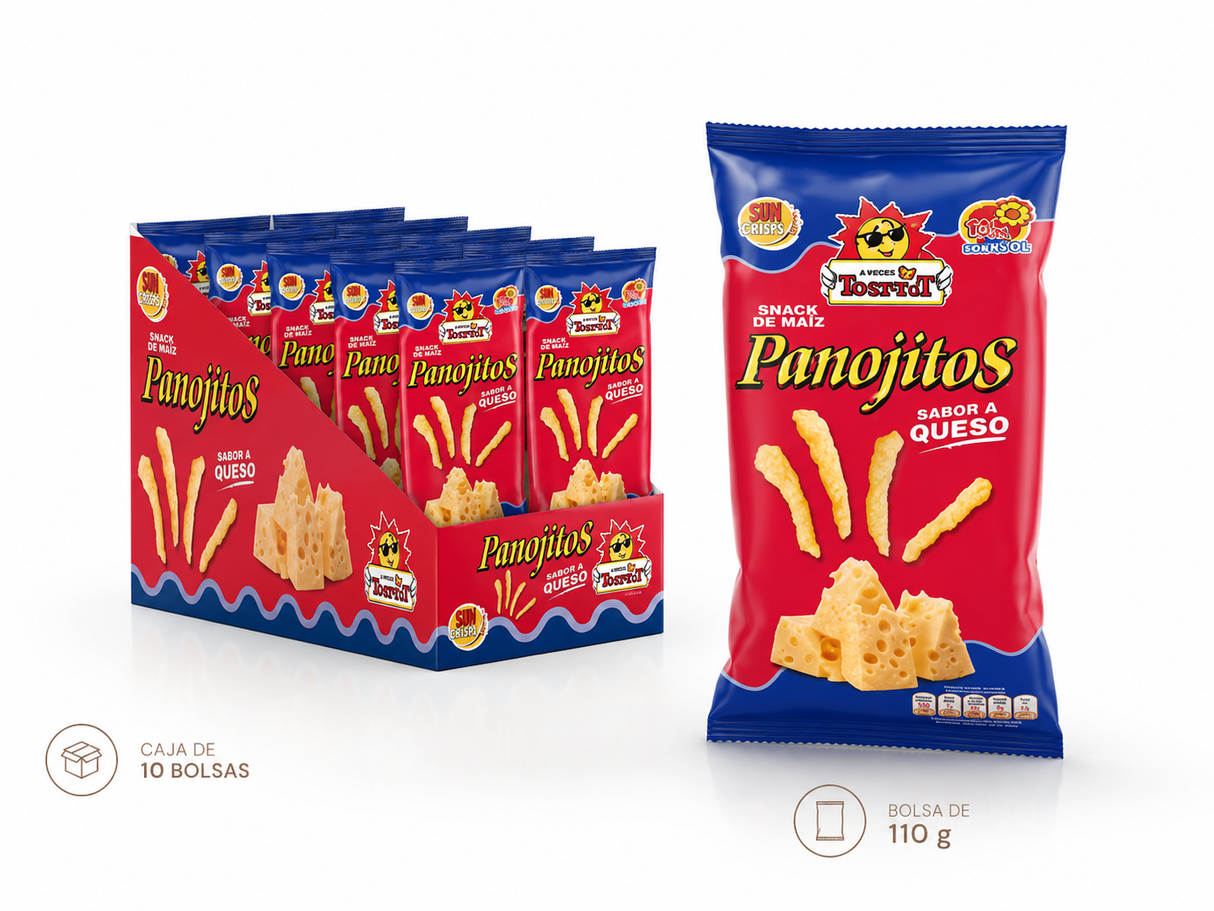 Panojitos Tosfrit Sabor Queso · Palitos de Maíz Sin Gluten
