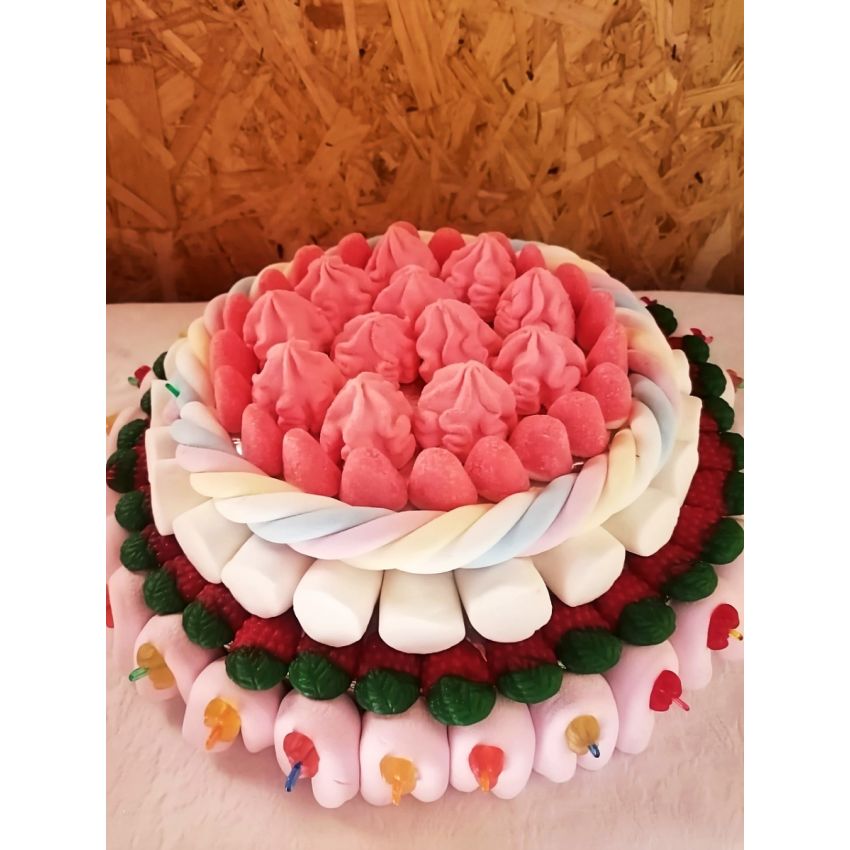 Tarta de chuches Rosa 500 gr - Mono Banano