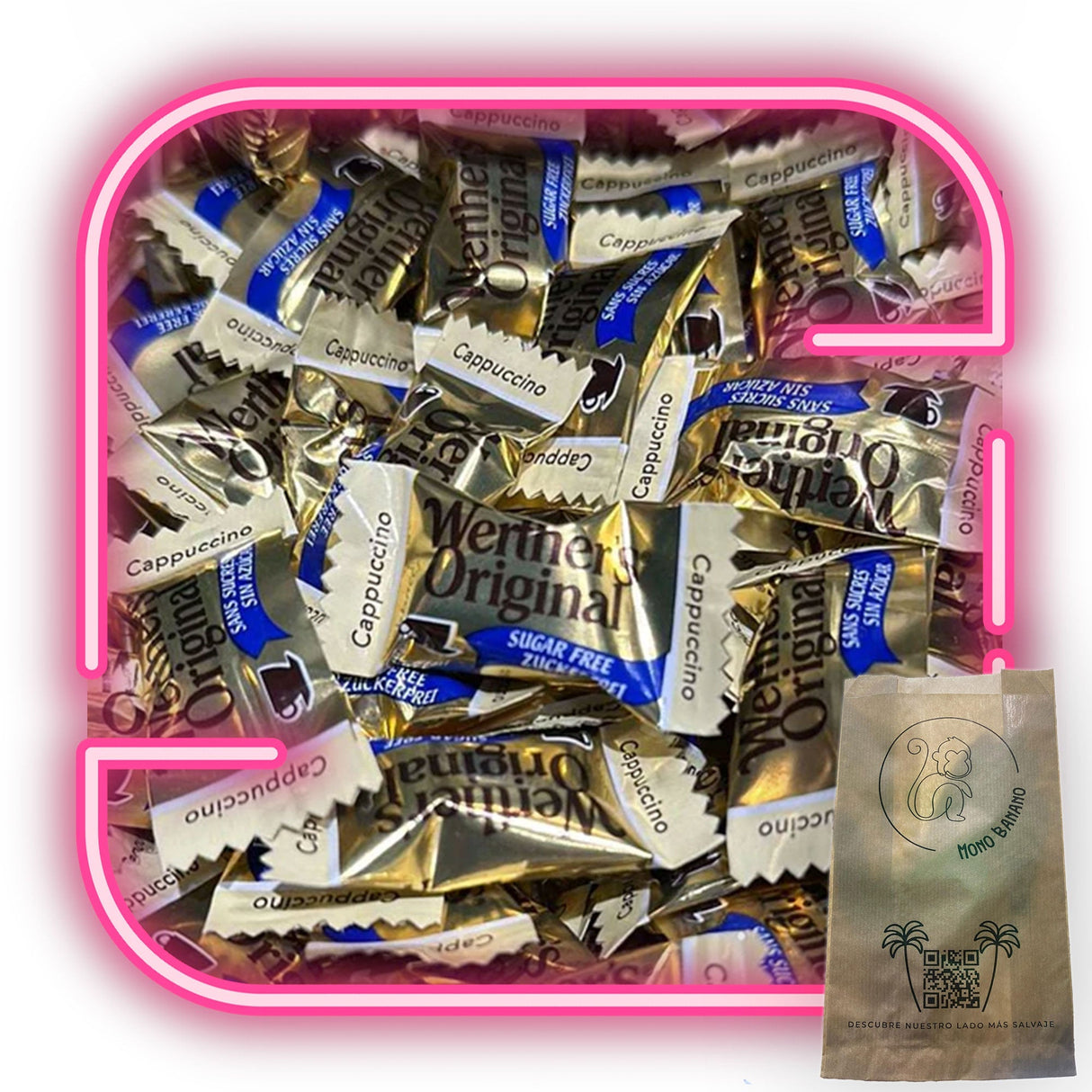 Werthers original cappuccino sin azúcar a granel - Mono Banano