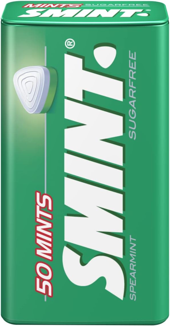 Smint Tin Fresa, Caramelo Comprimido Sin Azúcar - 12 unidades de 35 gr. (Total 420 gr.)