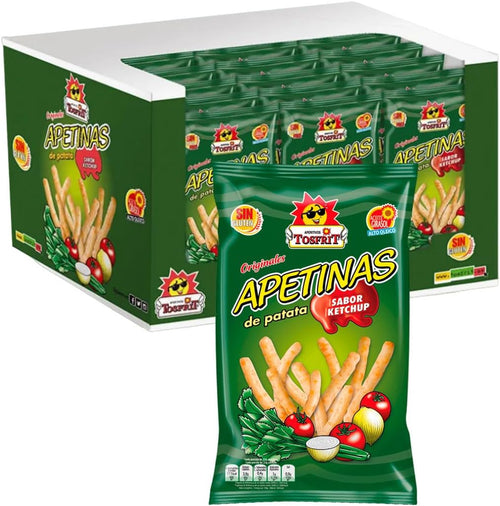Apetinas Ketchup Tosfrit caja 26 bolsitas de 20 g palitos de patata sin gluten
