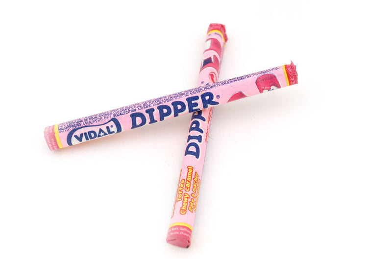 Dipper Fresa de Vidal, caramelo blando con palo, estuche 1,1 kg con 200 uds