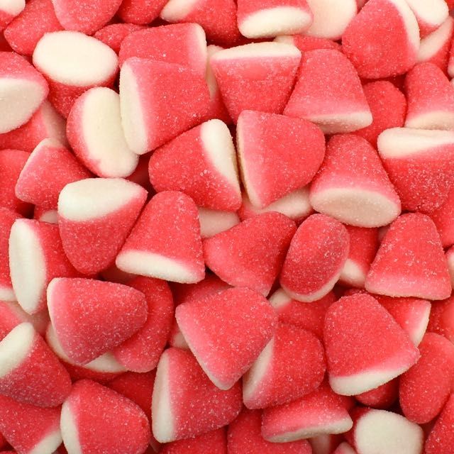 Bolsa de 1 kg de Besos de Fresa y Nata Vidal con 167 unidades de gominola azucarada