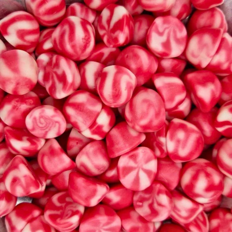 Besos Twist Fresa-Nata de Vidal en bolsa de 250 unidades, gominolas de fresa y nata recubiertas de azúcar