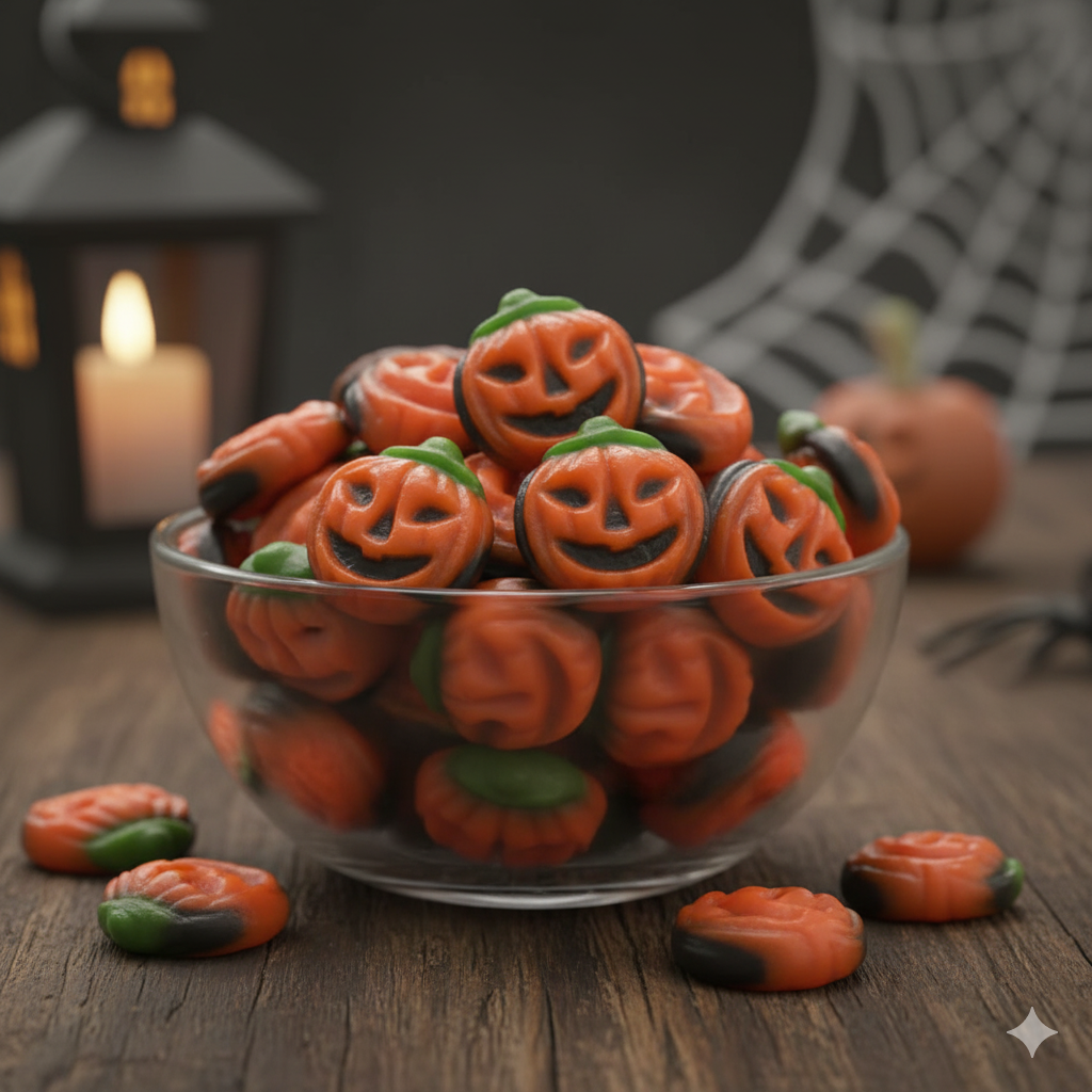 Calabazas de golosina en cuenco