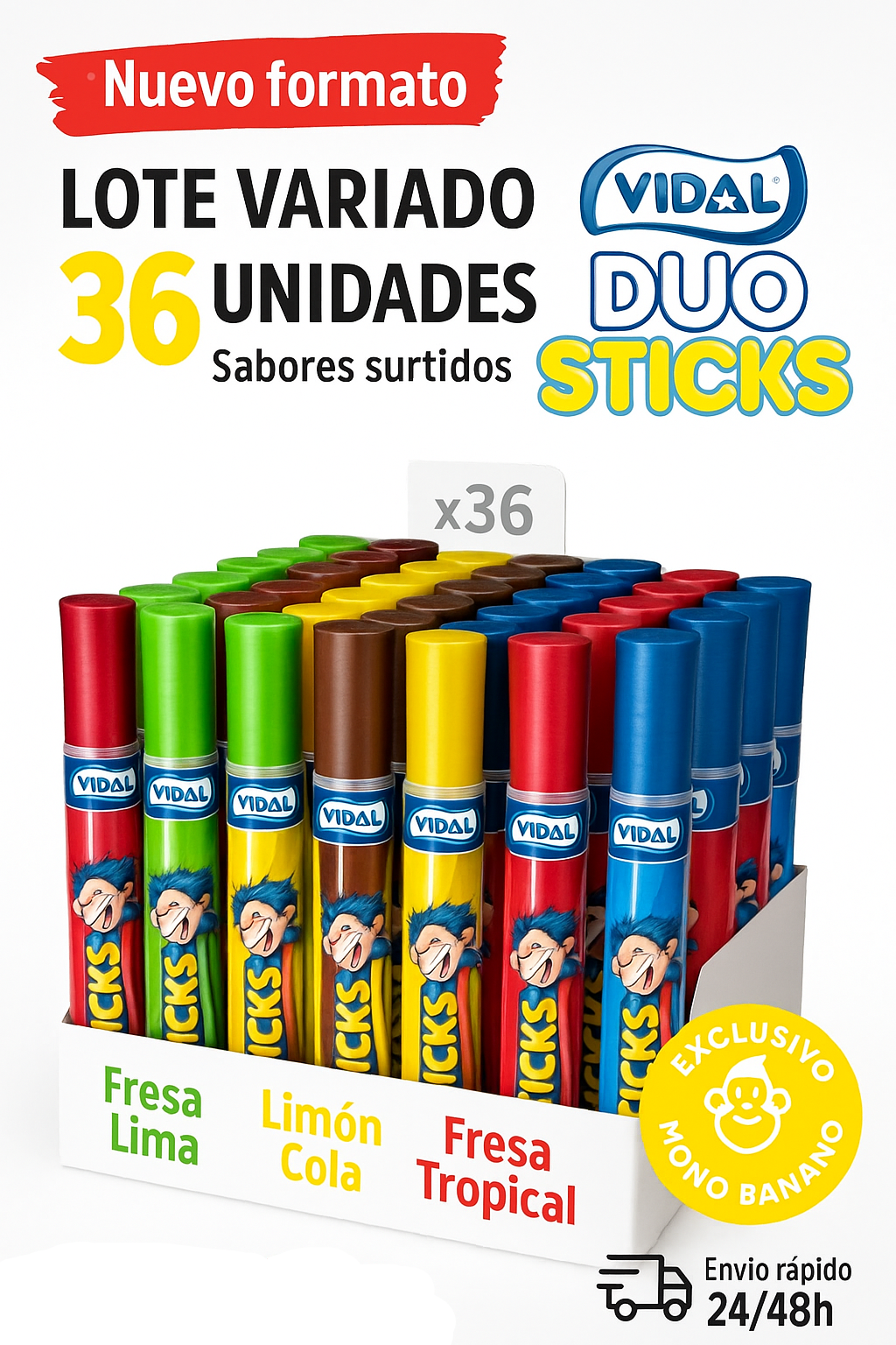 Duo Sticks polos estuche 36 uds