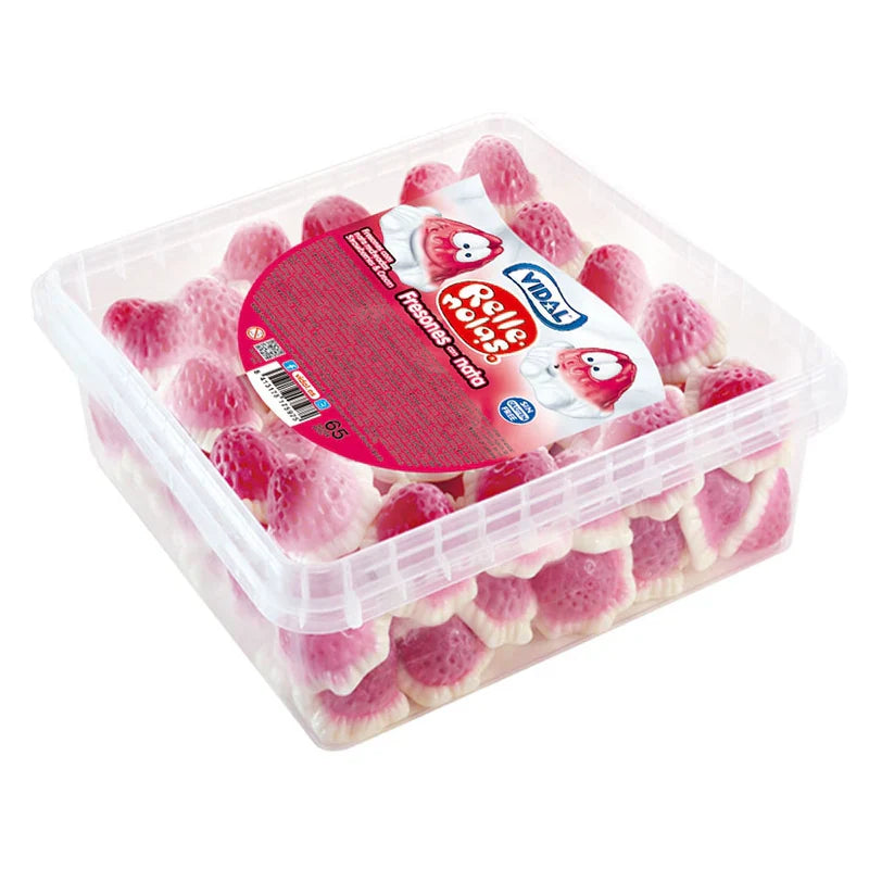 Fresones con Nata rellenas chuche bandeja 795gr | 75 uds