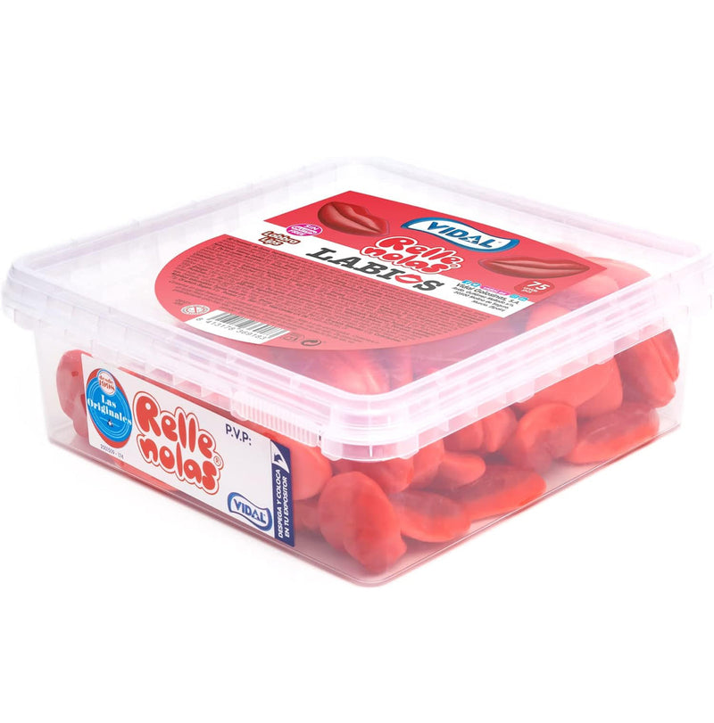 Labios rellenos de fresa Vidal, bandeja de 795 g con unas 75 unidades