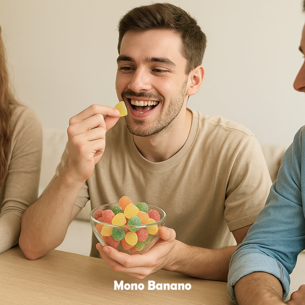 Chico comiendo golosinas parisien