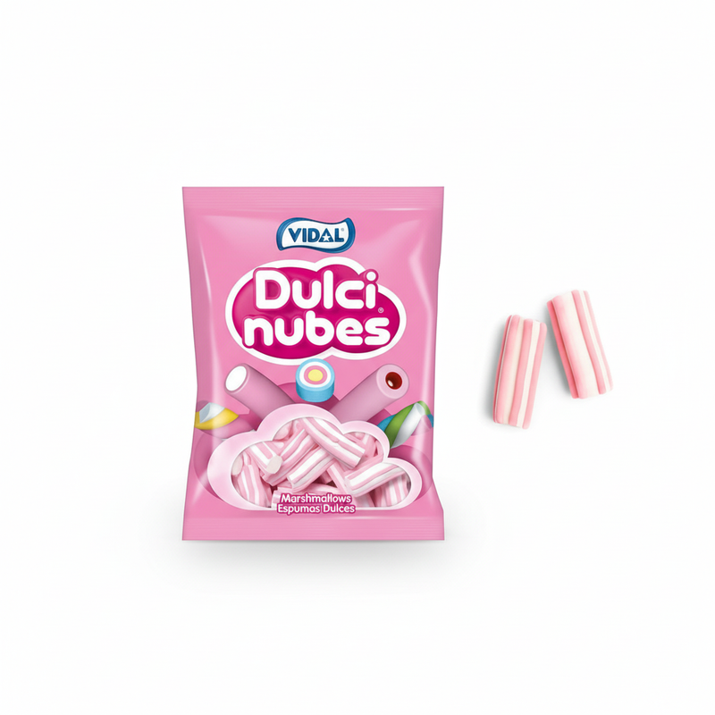 Nubes estriadas de Vidal bicolor blancas y rosas con sabor a vainilla
