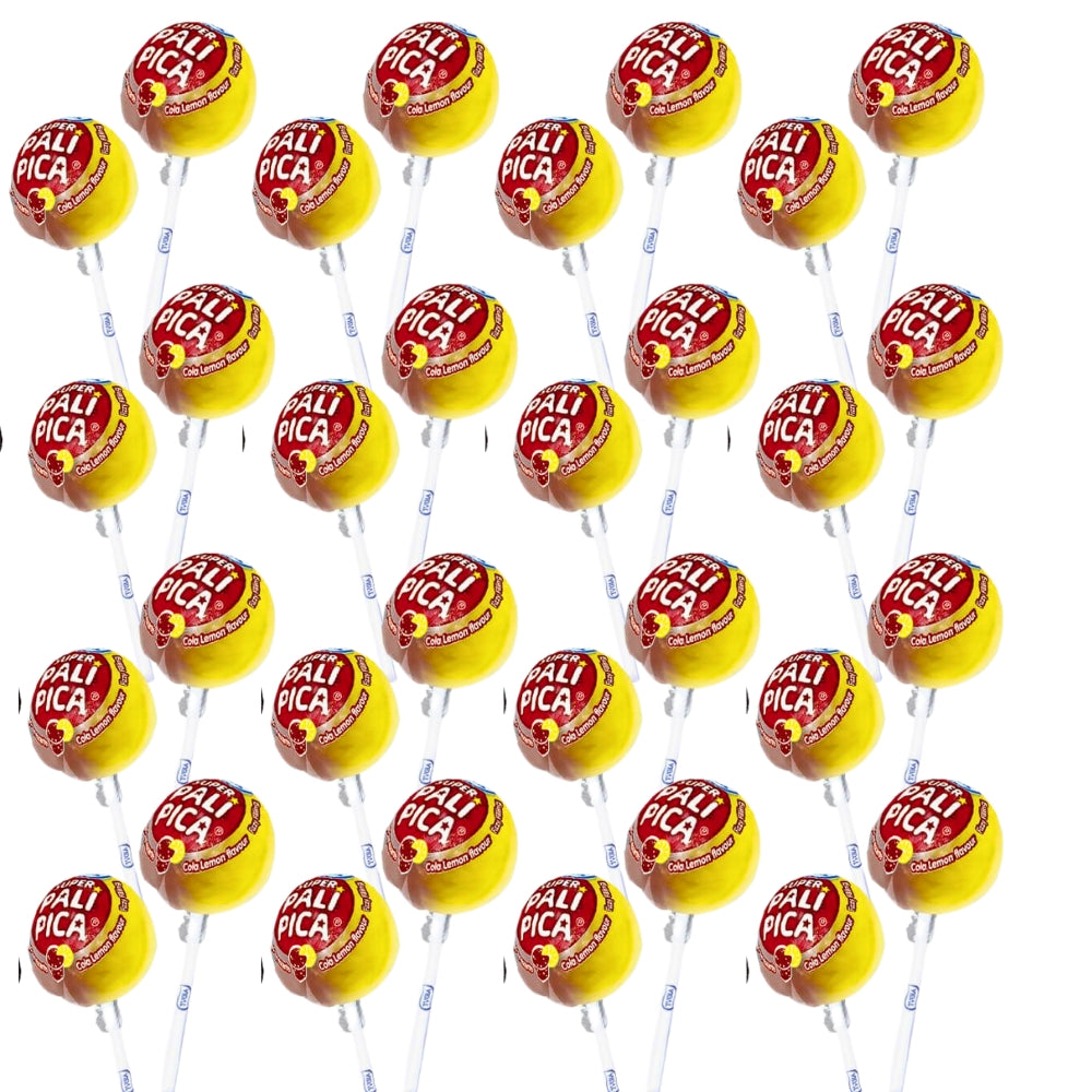 Caramelos con palo Super Palipica Cola Limón sabor cola y limón con interior de chicle de Vidal