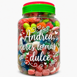 Tarro de Chuches Gigante 3L Personalizable TEXTO ANDREA ERES LO MAS DULCE 