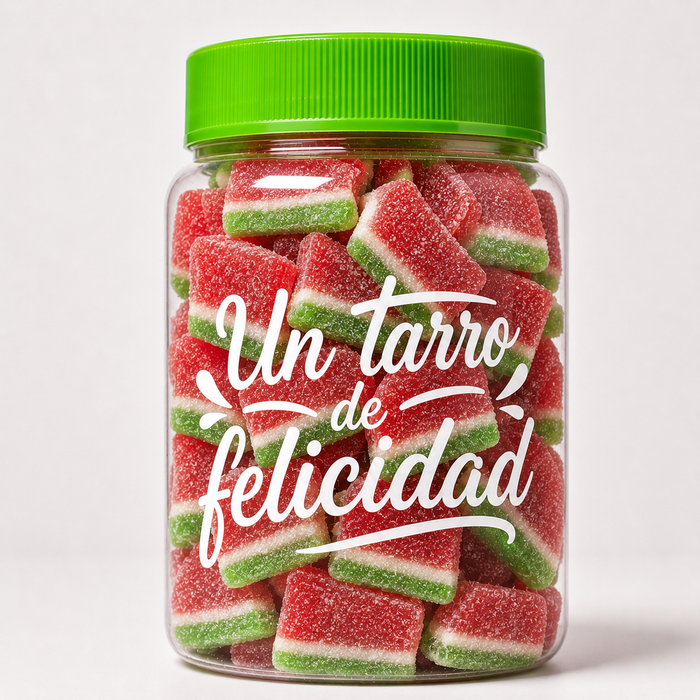 Tarro de tajadas de sandia de golosina
