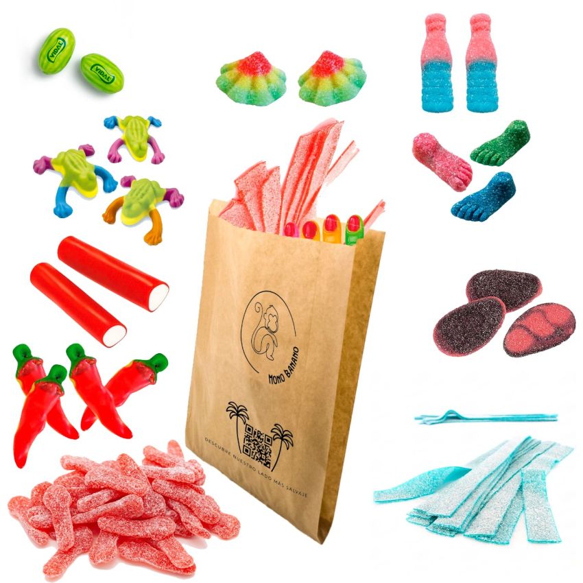Bolsa chuches Acidas y picantes - Mono Banano