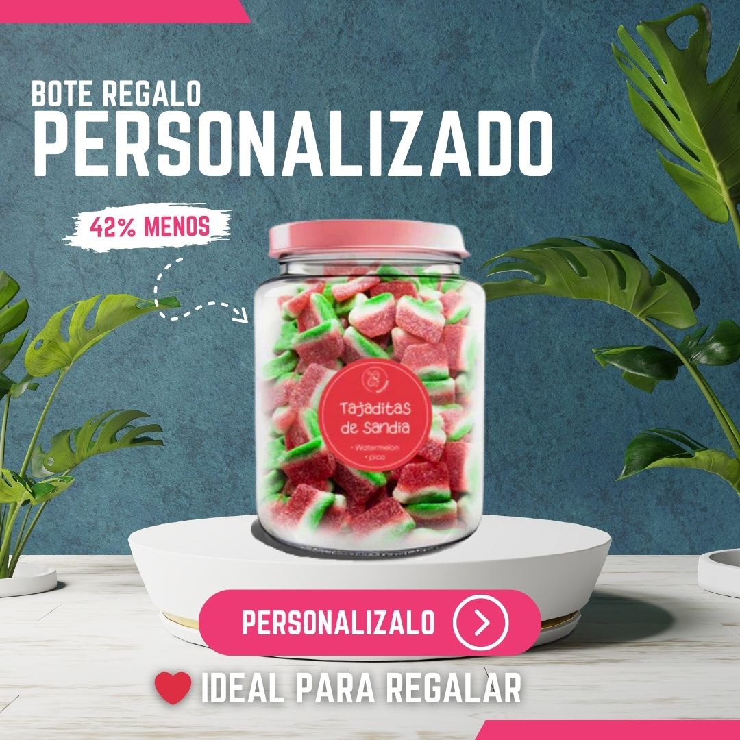 Bote de chuches personalizado para regalar