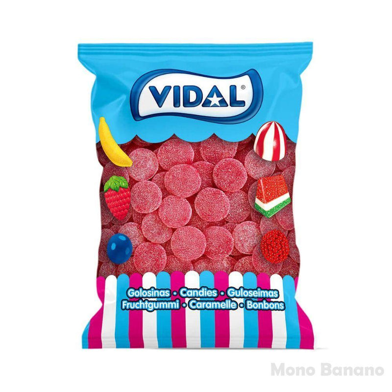 Monedas pica pica de fresa Vidal, gominolas con forma de moneda y cobertura ácida