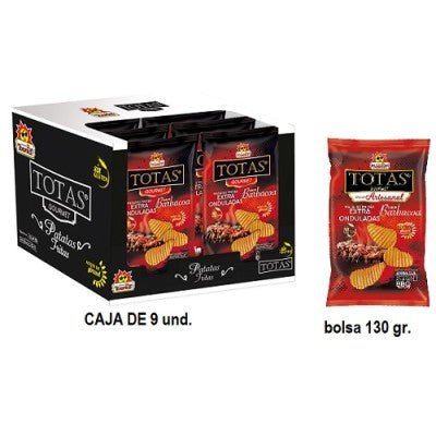 Tosfrit patata ondulada sabor barbacoa caja 9x130g - Mono Banano