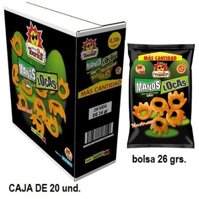 Manos Locas Tosfrit 20x26 g - snack de maíz sabor queso en forma de mano | Mono Banano