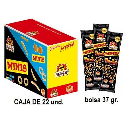 Minis Picoteo Tosfrit 16x30 g - surtido de snacks de maíz y patata - Mono Banano