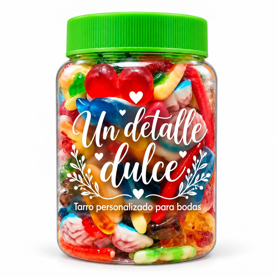 Tarro de chuches personalizado para bodas