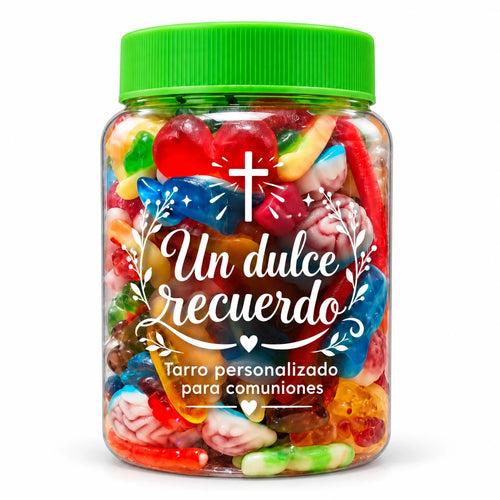 Tarro de chuches personalizado para comuniones