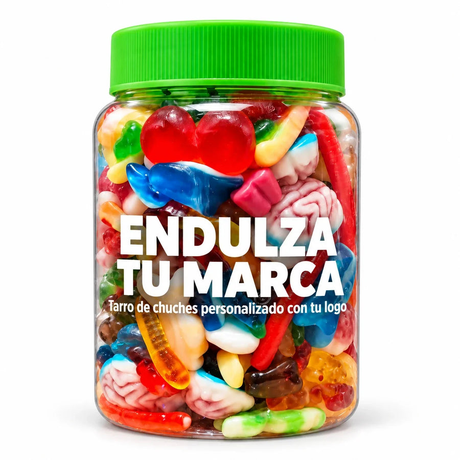 Tarro de chuches personalizado con el logo de tu empresa