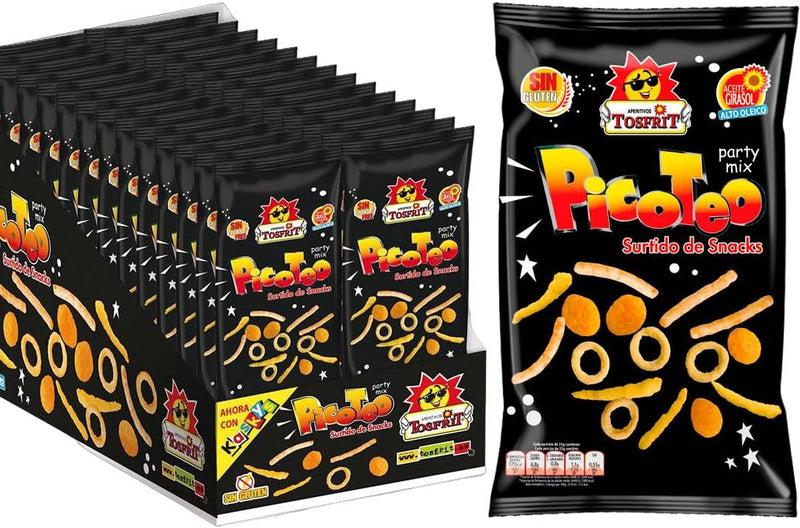 Caja de Picoteo Mix de Snacks Tosfrit con 26 bolsas de Tosfritas, Kaskys, Apetinas y Panojitos