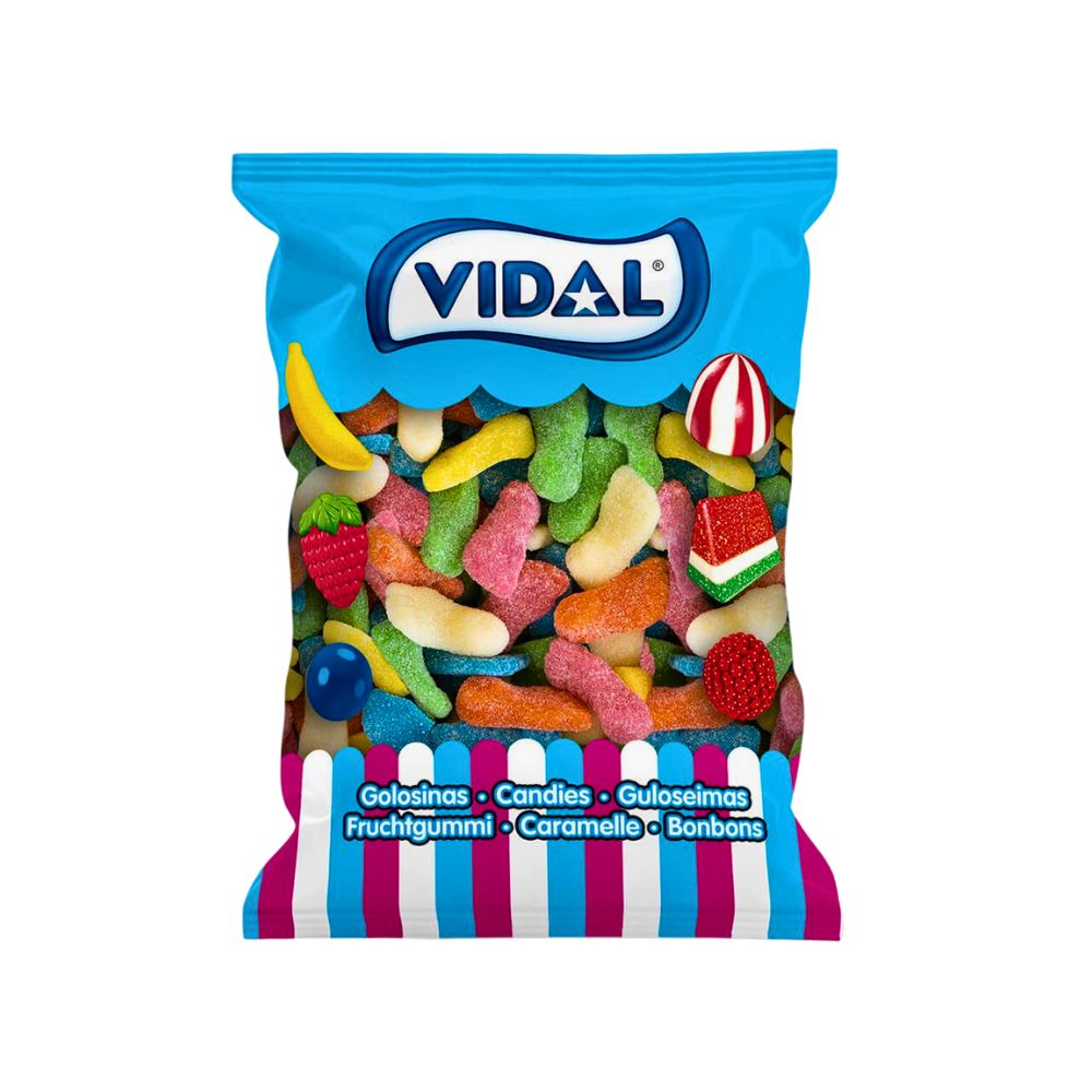 Pies Ácidos de Fresa Vidal con pica pica, bolsa 1,5 kg con unas 250 unidades